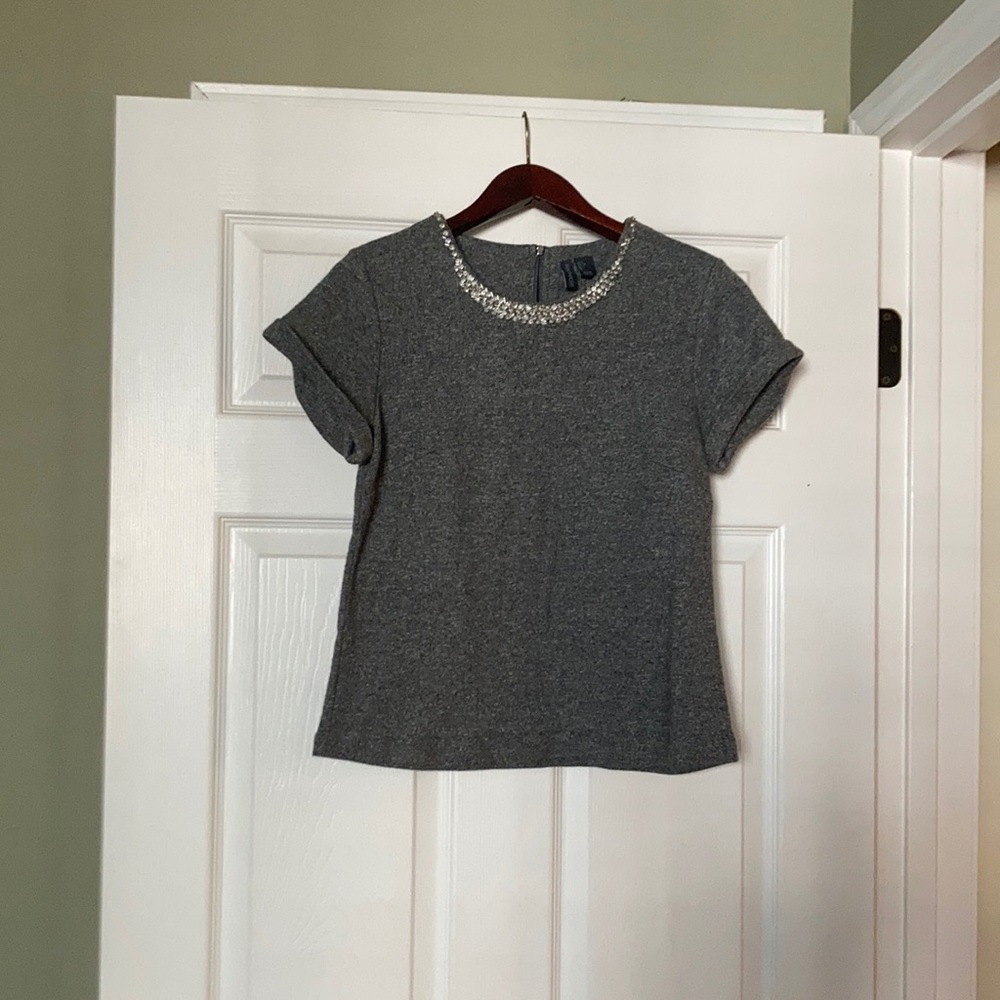 Porophrose shirt with rhinestone trim Size S